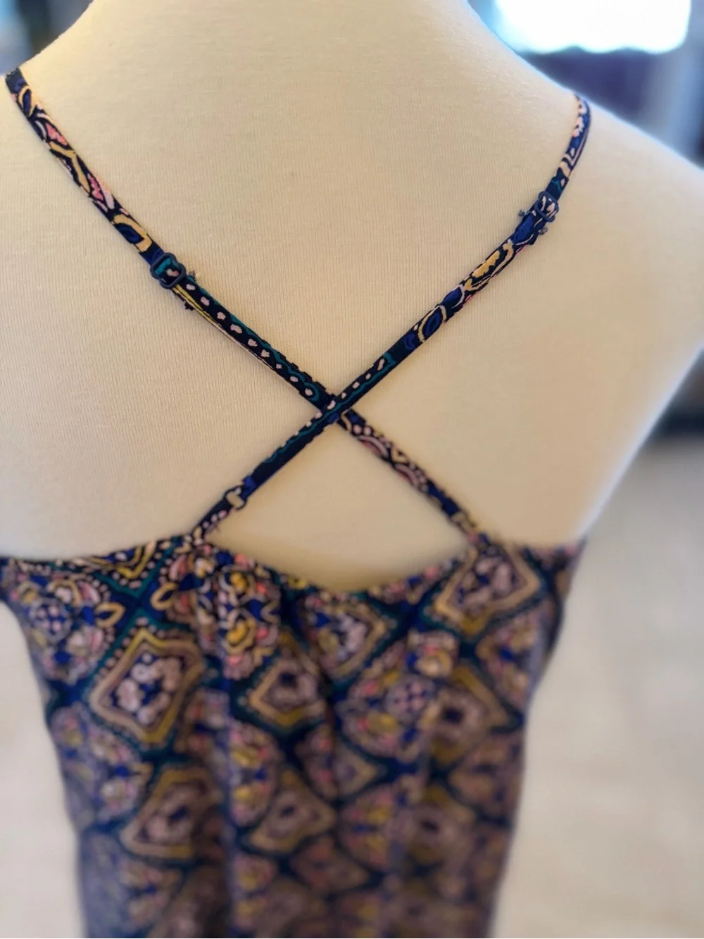 Old Navy Navy and Yellow Patterned Maxi Dress - Picture 4 of 7